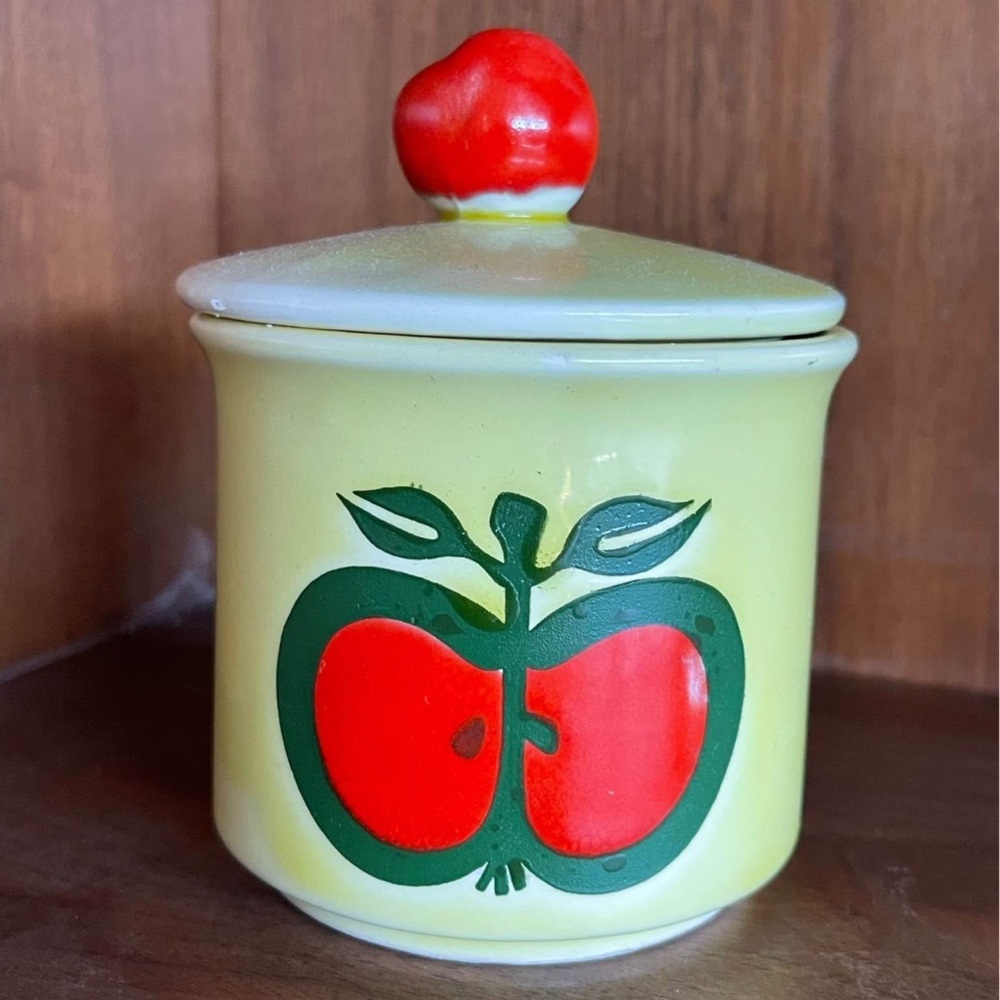Vintage Scandi Apple Design Ceramic Jar